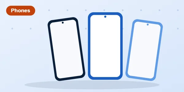 Three smartphones